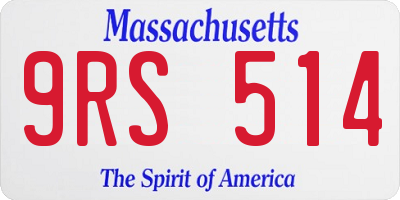 MA license plate 9RS514