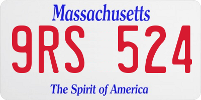 MA license plate 9RS524