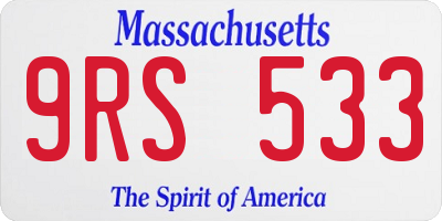 MA license plate 9RS533