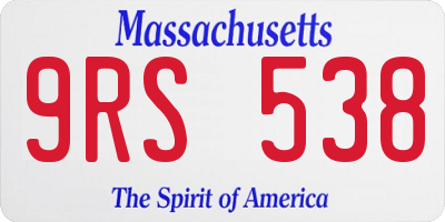 MA license plate 9RS538