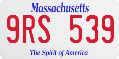 MA license plate 9RS539
