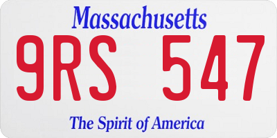 MA license plate 9RS547