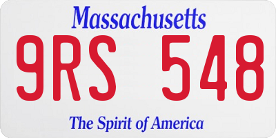 MA license plate 9RS548