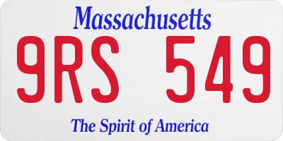 MA license plate 9RS549