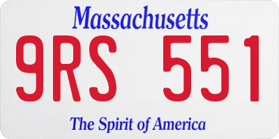 MA license plate 9RS551