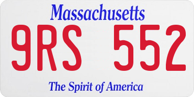 MA license plate 9RS552