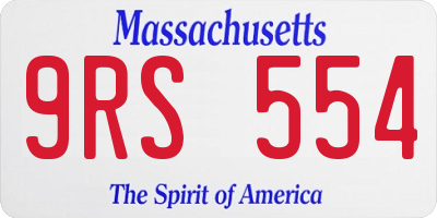 MA license plate 9RS554