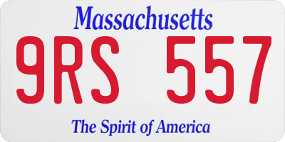 MA license plate 9RS557