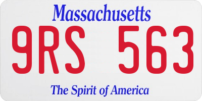 MA license plate 9RS563