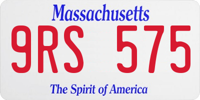 MA license plate 9RS575