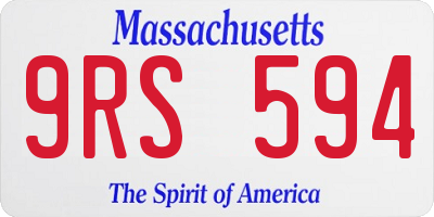MA license plate 9RS594