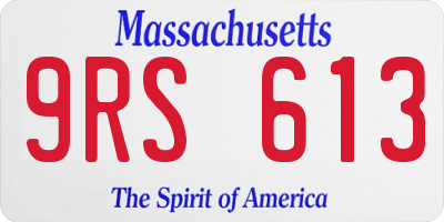 MA license plate 9RS613