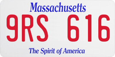 MA license plate 9RS616