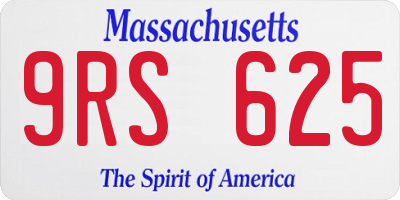MA license plate 9RS625