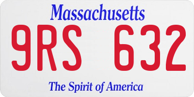 MA license plate 9RS632