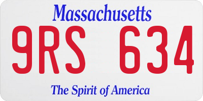 MA license plate 9RS634