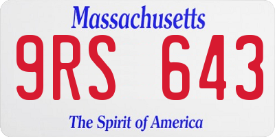 MA license plate 9RS643