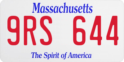 MA license plate 9RS644