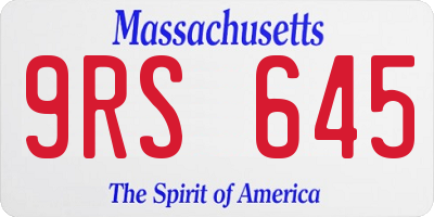 MA license plate 9RS645