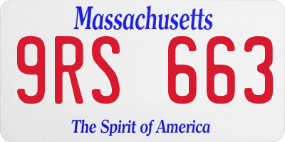 MA license plate 9RS663
