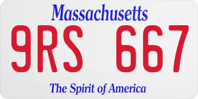 MA license plate 9RS667