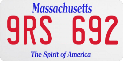 MA license plate 9RS692