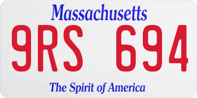 MA license plate 9RS694