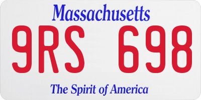 MA license plate 9RS698