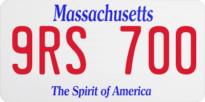 MA license plate 9RS700