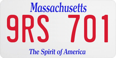 MA license plate 9RS701
