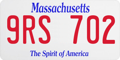 MA license plate 9RS702