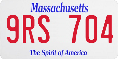 MA license plate 9RS704