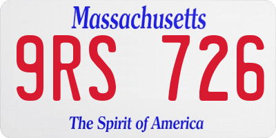 MA license plate 9RS726