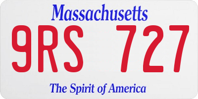 MA license plate 9RS727