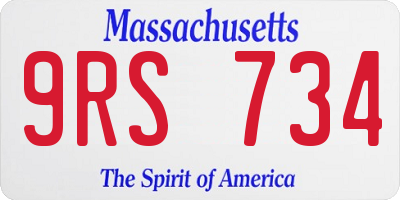 MA license plate 9RS734