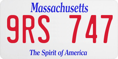 MA license plate 9RS747