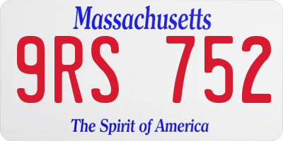 MA license plate 9RS752