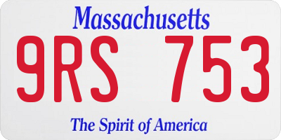 MA license plate 9RS753