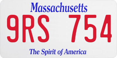 MA license plate 9RS754