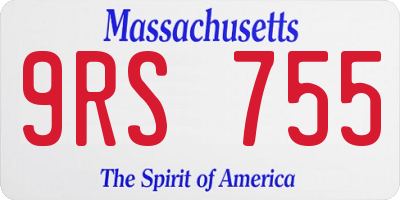 MA license plate 9RS755