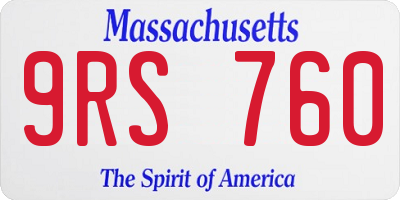MA license plate 9RS760