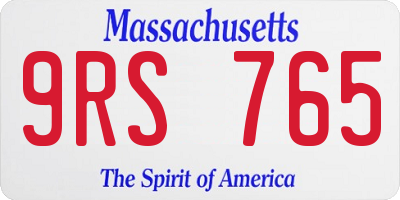MA license plate 9RS765