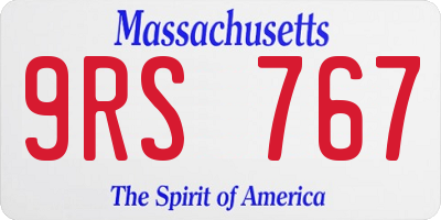 MA license plate 9RS767
