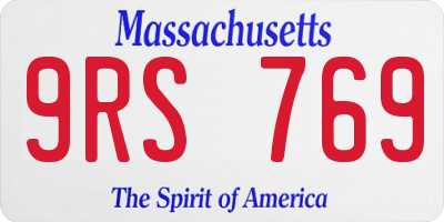 MA license plate 9RS769