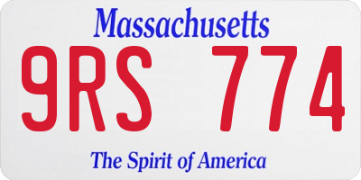 MA license plate 9RS774