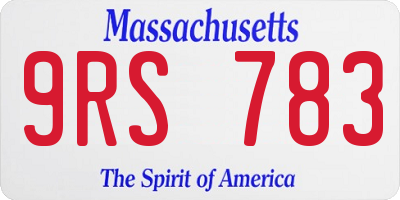 MA license plate 9RS783