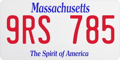 MA license plate 9RS785
