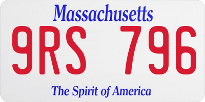 MA license plate 9RS796