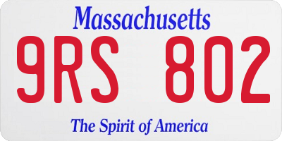 MA license plate 9RS802