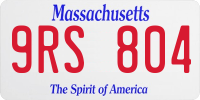 MA license plate 9RS804